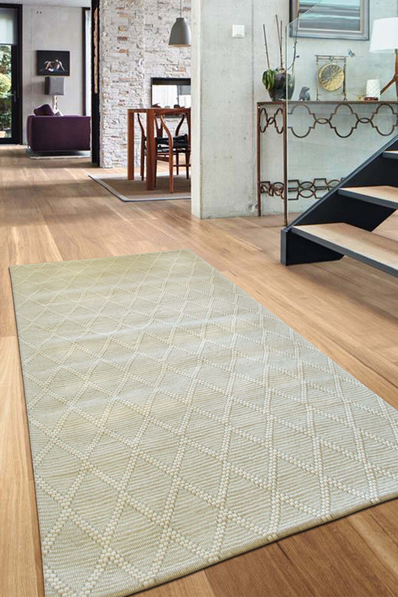 Harper Diamond Pattern Wool Rug