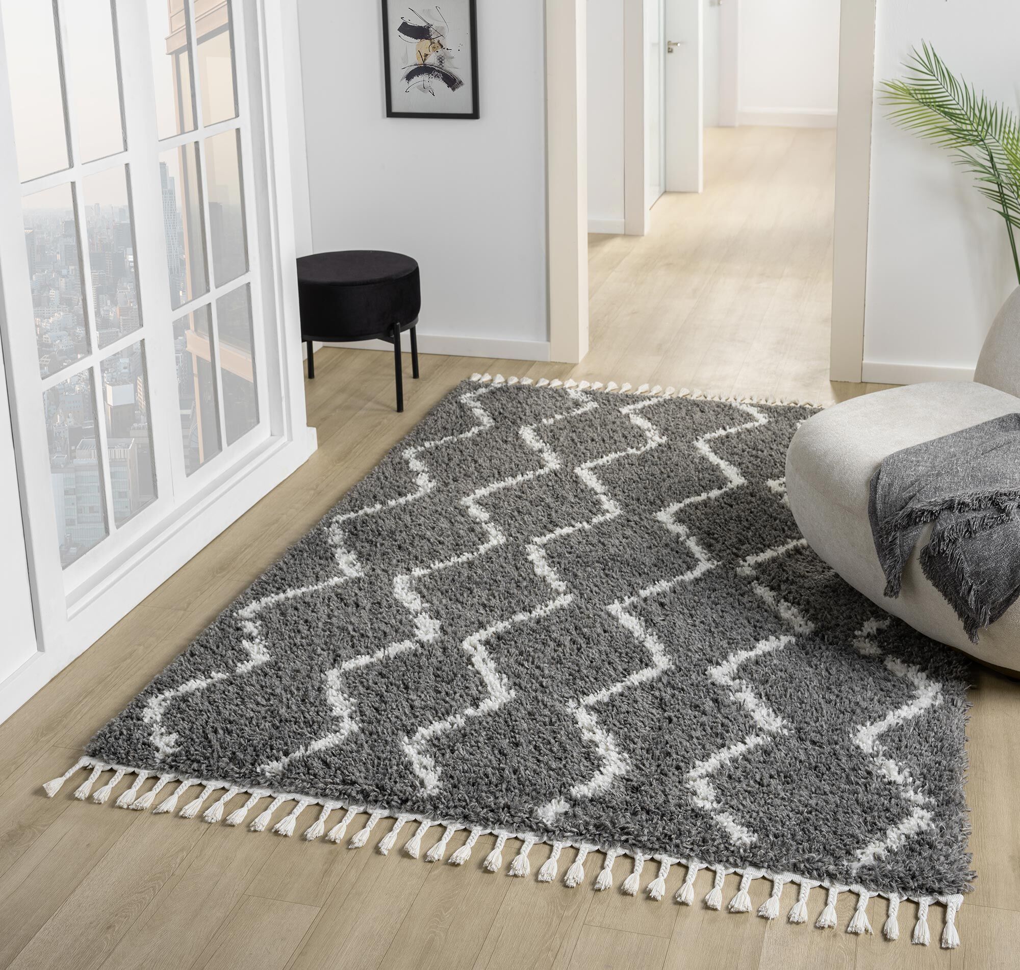 Joey Moroccan Shaggy Rug