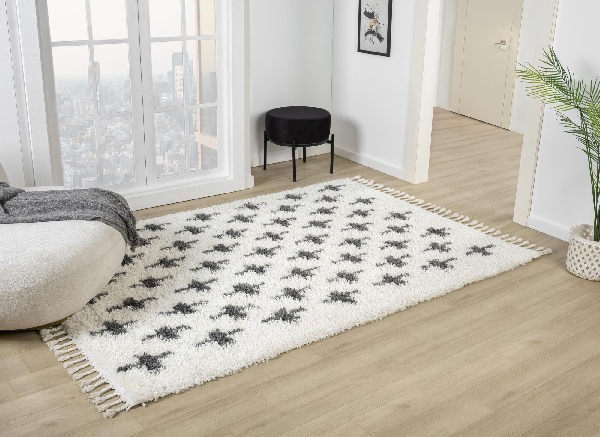 Joey Moroccan Cross Pattern Rug