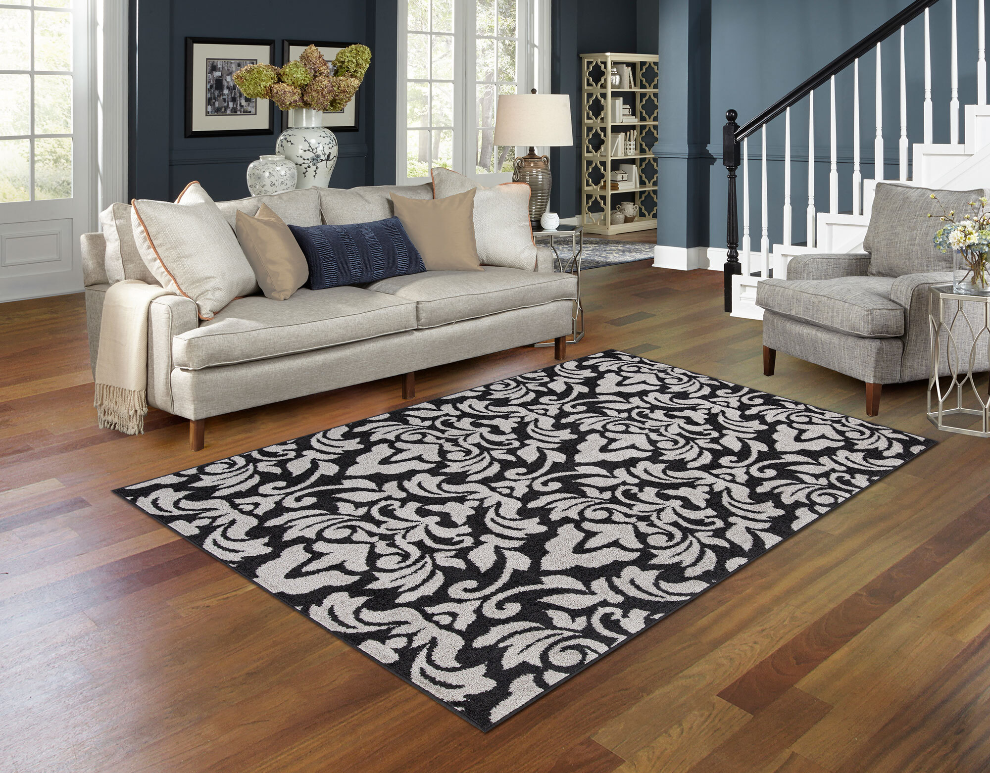 Sandy Contemporary Floral Rug