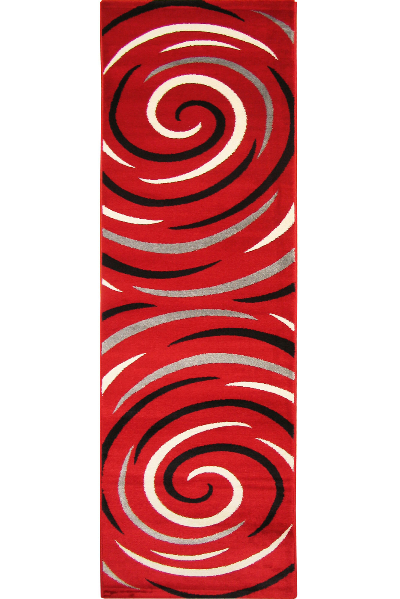 Sky Modern Red Swirl Pattern Rug