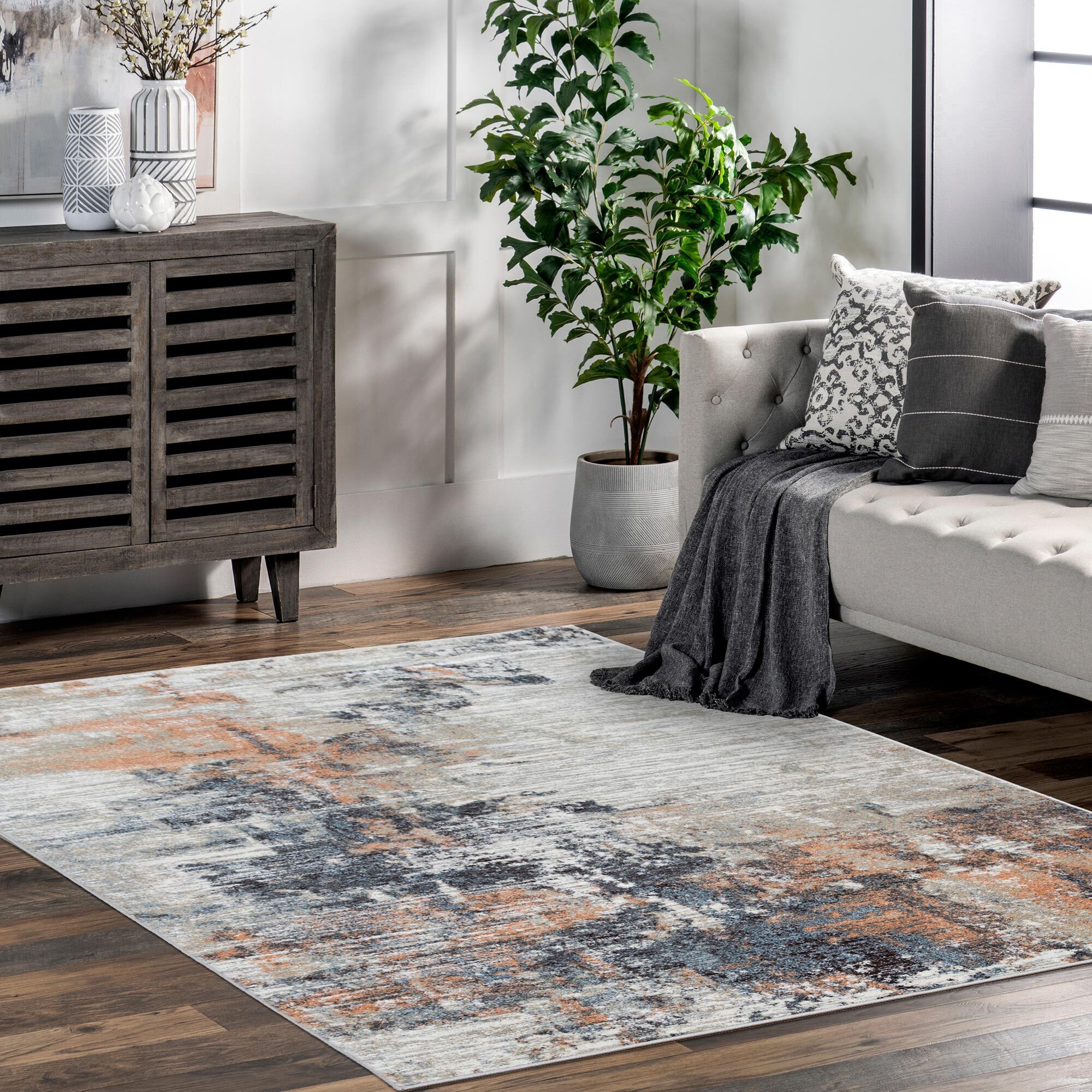 Vivid Modern Abstract Rug