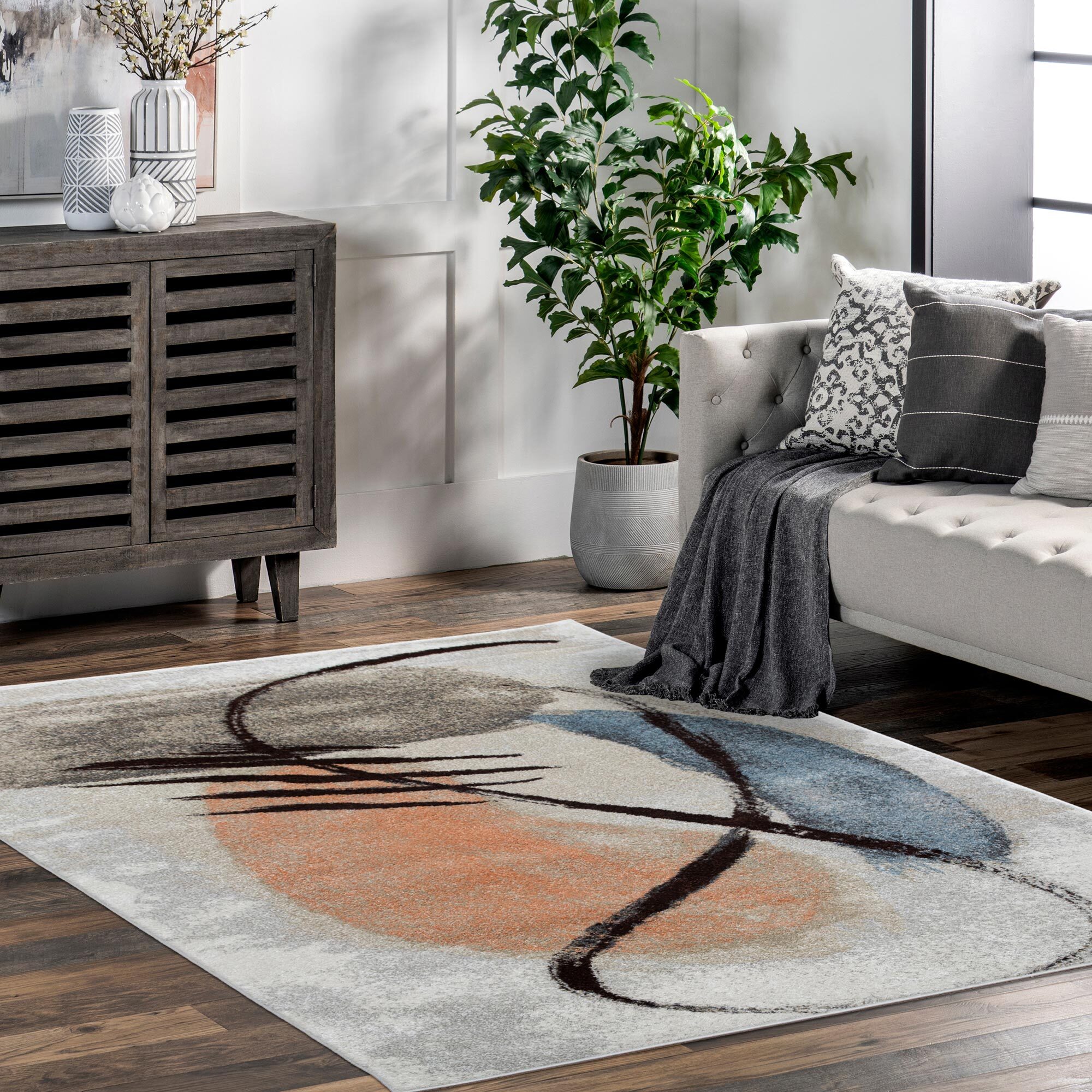 Vivid Modern Abstract Rug