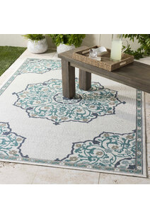 Ambient Ivory Floral Outdoor Rug