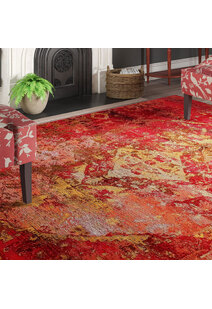 Aperto Transitional Red Rug