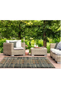 Aperto Grey Tribal Pattern Rug