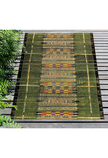 Aperto Green Tribal Pattern Rug