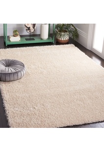 Dream Plain Beige Shaggy Rug