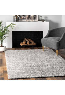 Luis Plain Grey Shaggy Rug