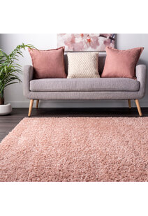 Luis Plain Pink Shaggy Rug