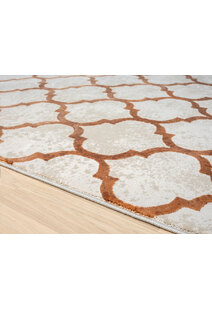 Loren Orange Moroccan Trellis Rug