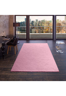 Levis Plain Pink Thick Shaggy Rug