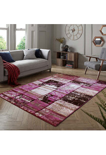 Paris Carved Lilac Patchwork Rug