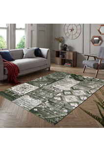 Paris Carved Grey Patchwork Rug