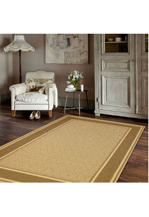 Sama Beige Flatweave Border Rug