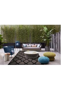 Soleil Grey Flatweave Trellis Rug