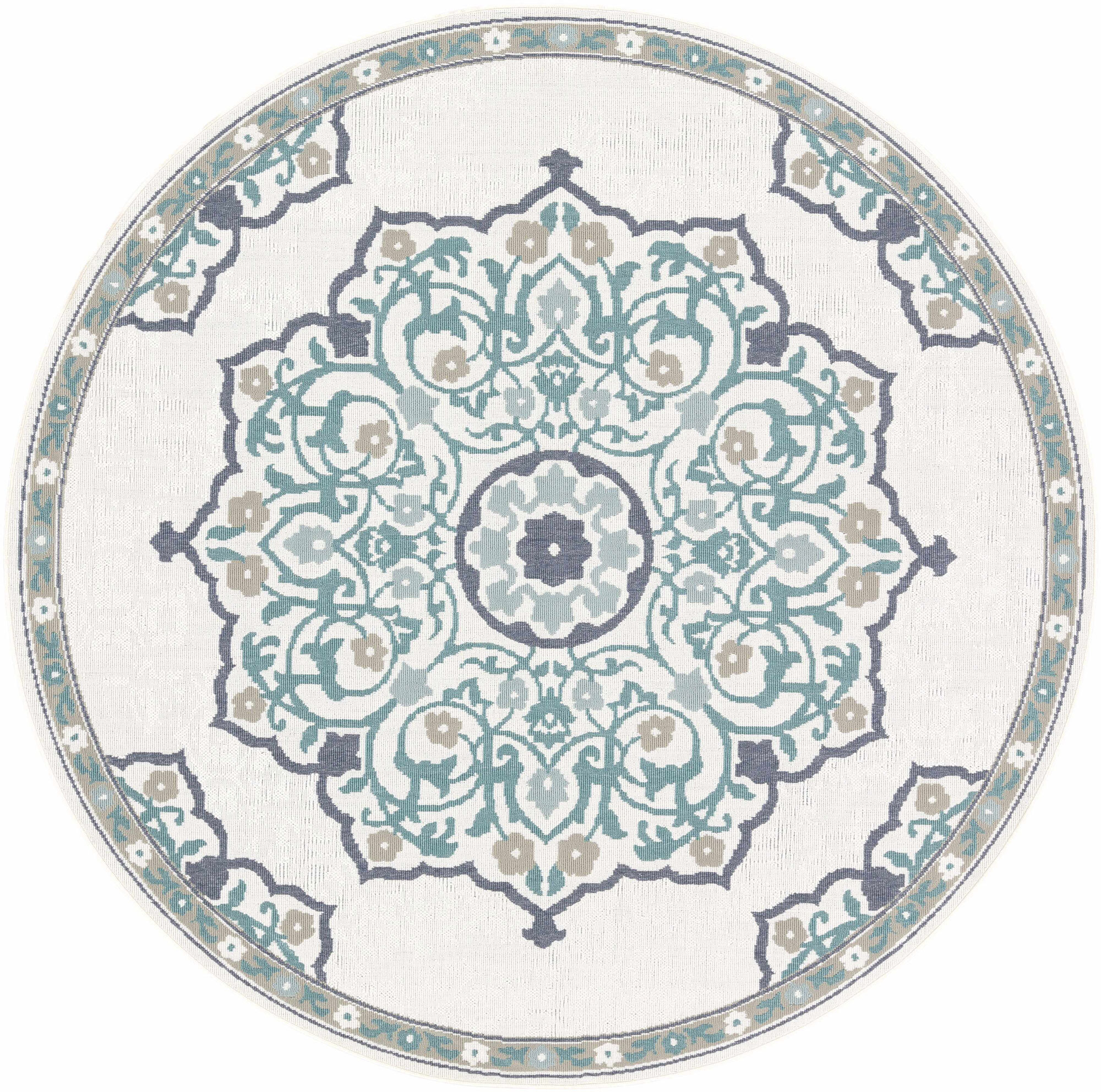 Ambient Ivory Floral Outdoor Rug