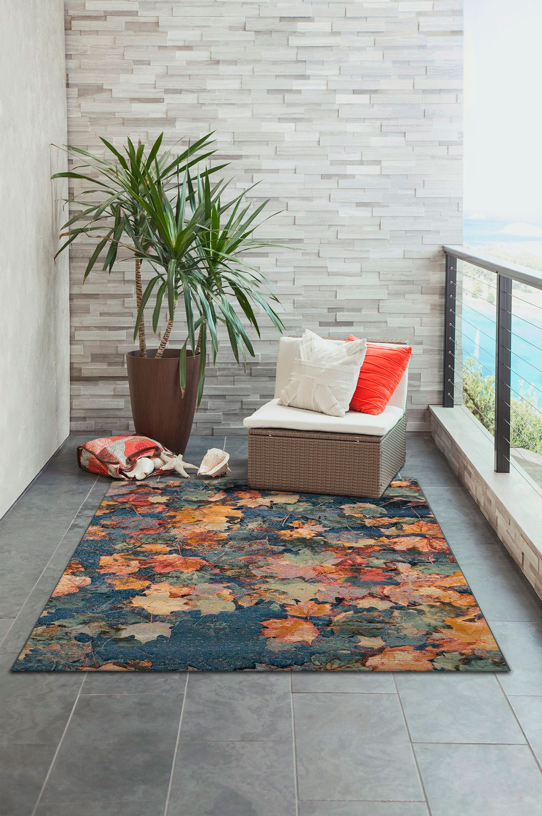 Aperto Floral Autumn Leaves Rug