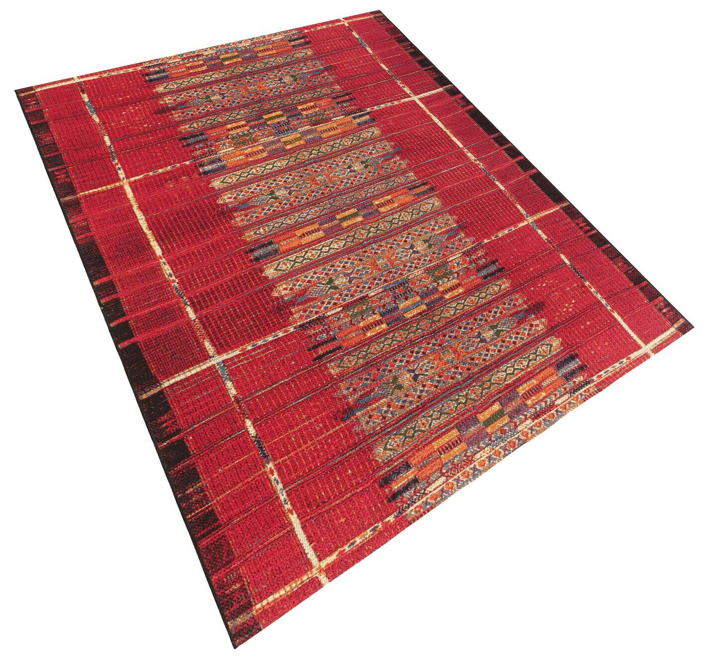 Aperto Red Tribal Pattern Rug