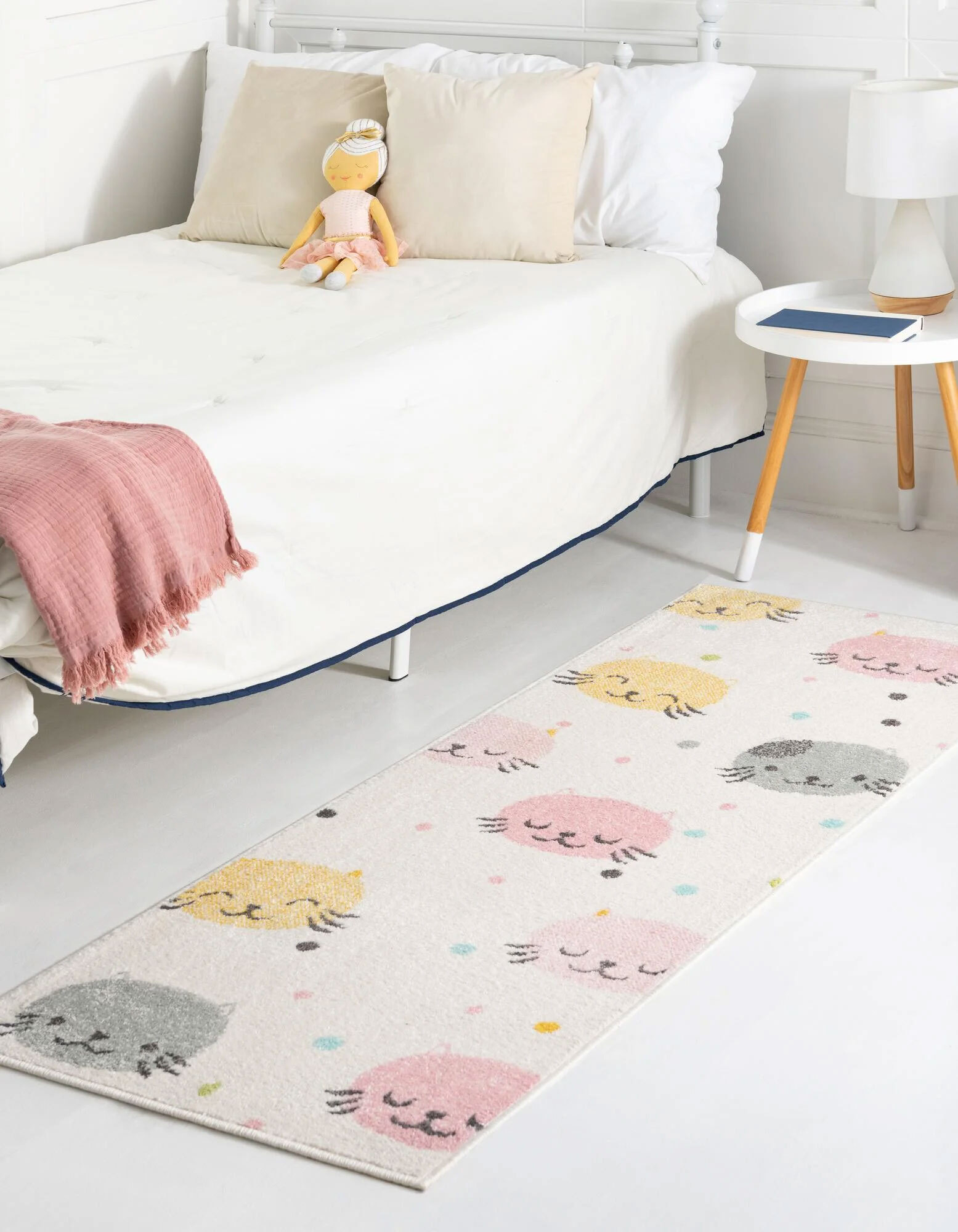 Candy Cat Face Kids Rug