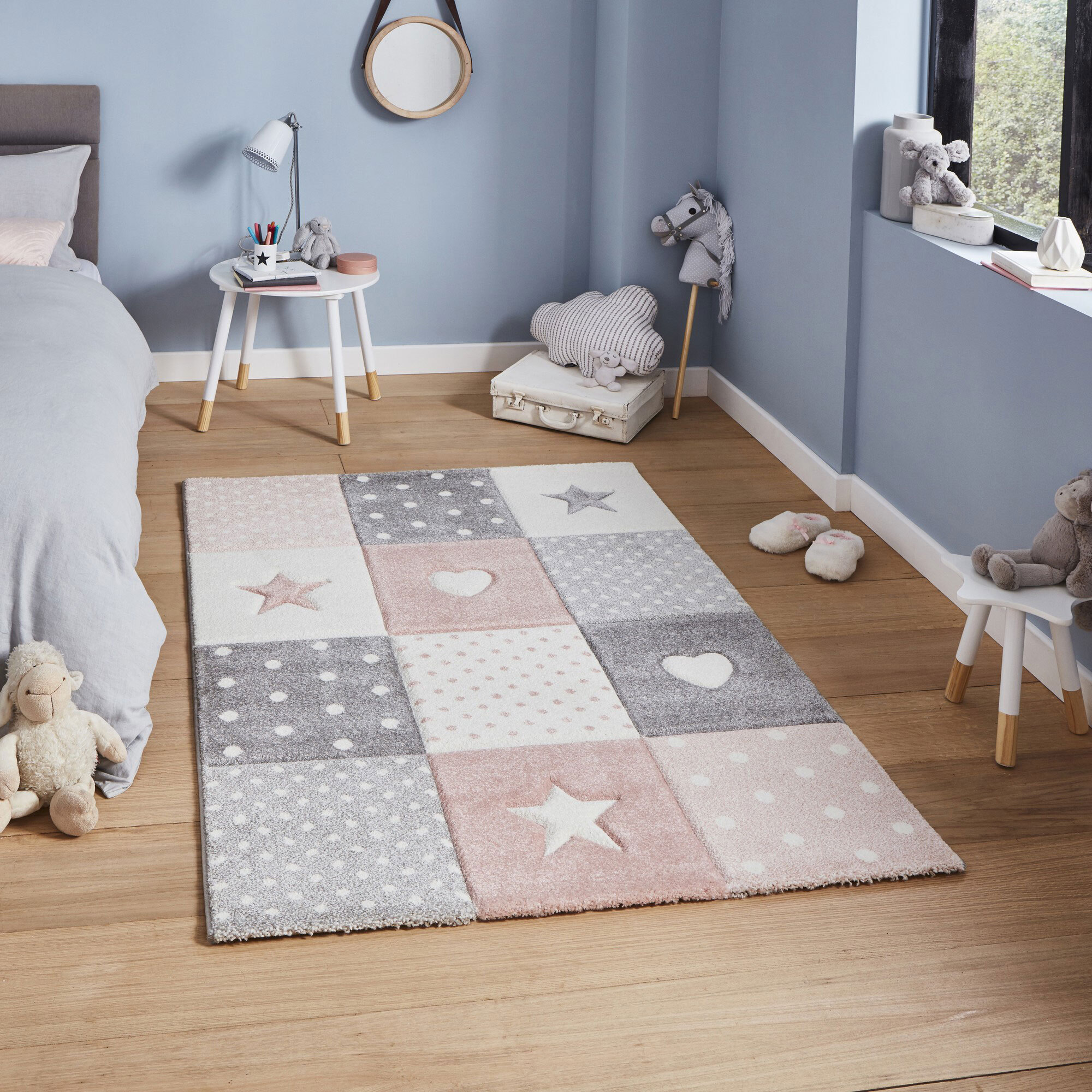 Charlie Hearts & Stars Kids Rug