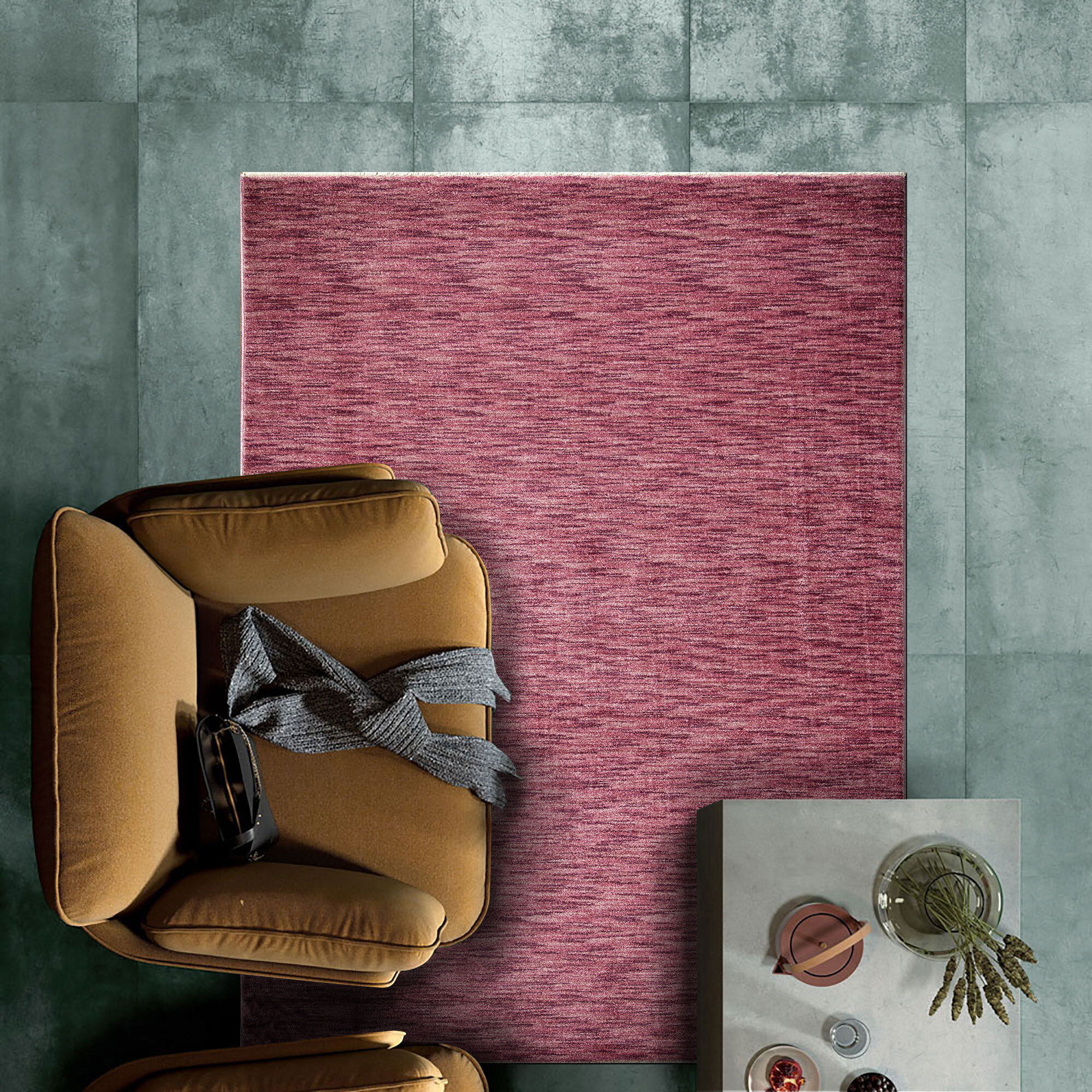 Cora Plain Pink Modern Rug