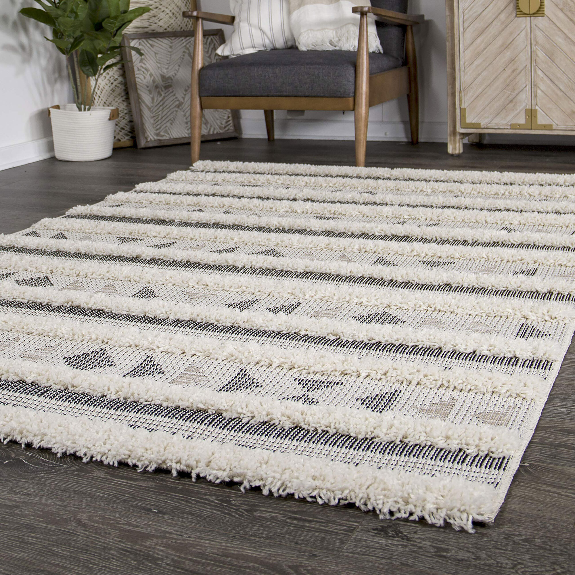 Evan Geometric Multi Texture Rug