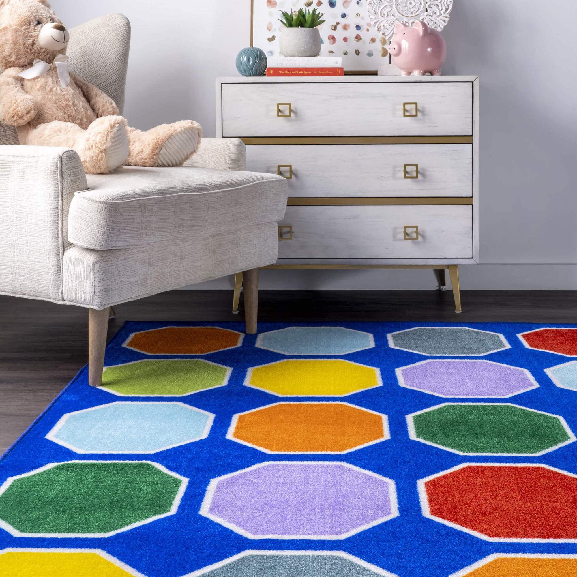 Kids Octagonal Shapes Rug