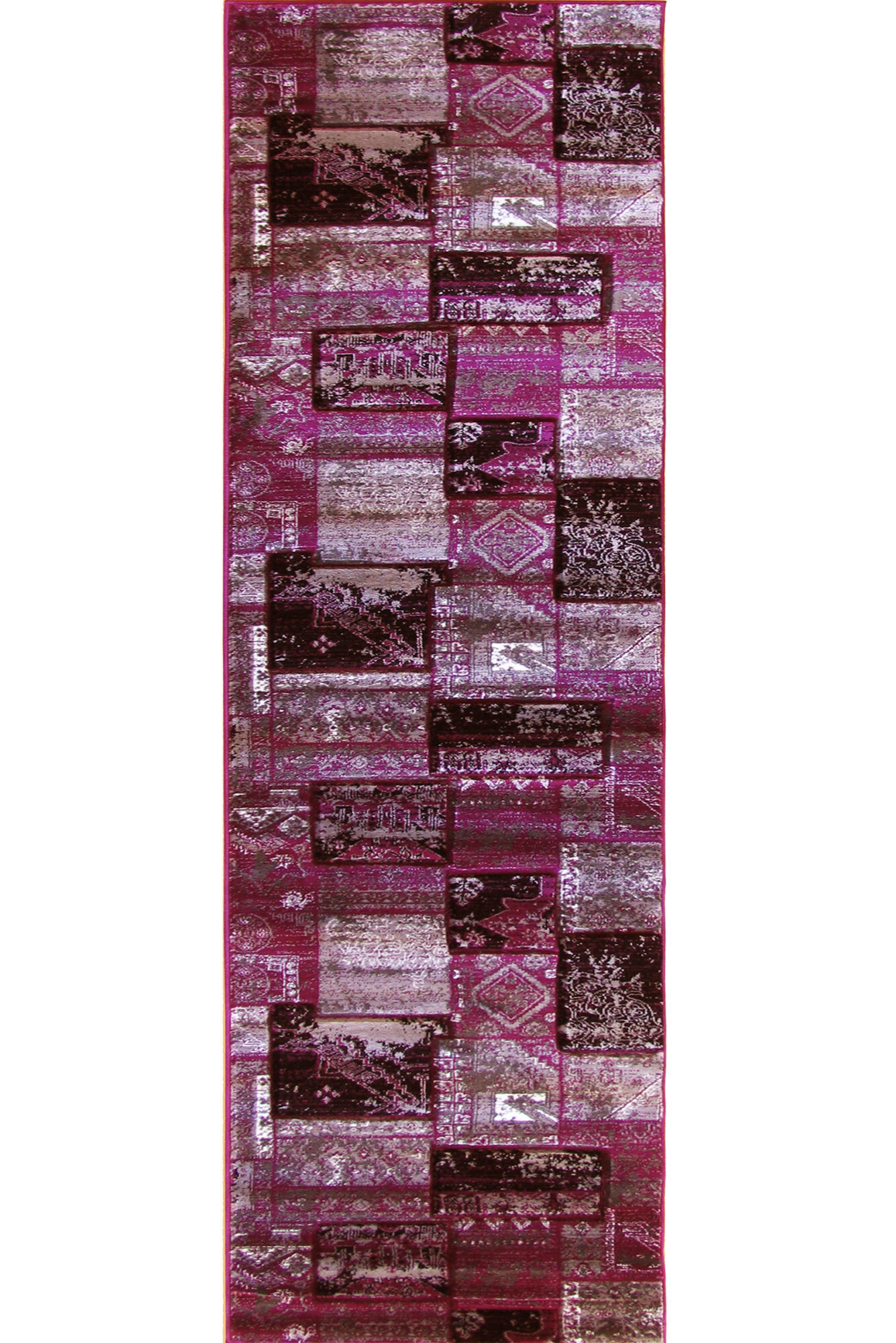 Paris Carved Lilac Patchwork Rug