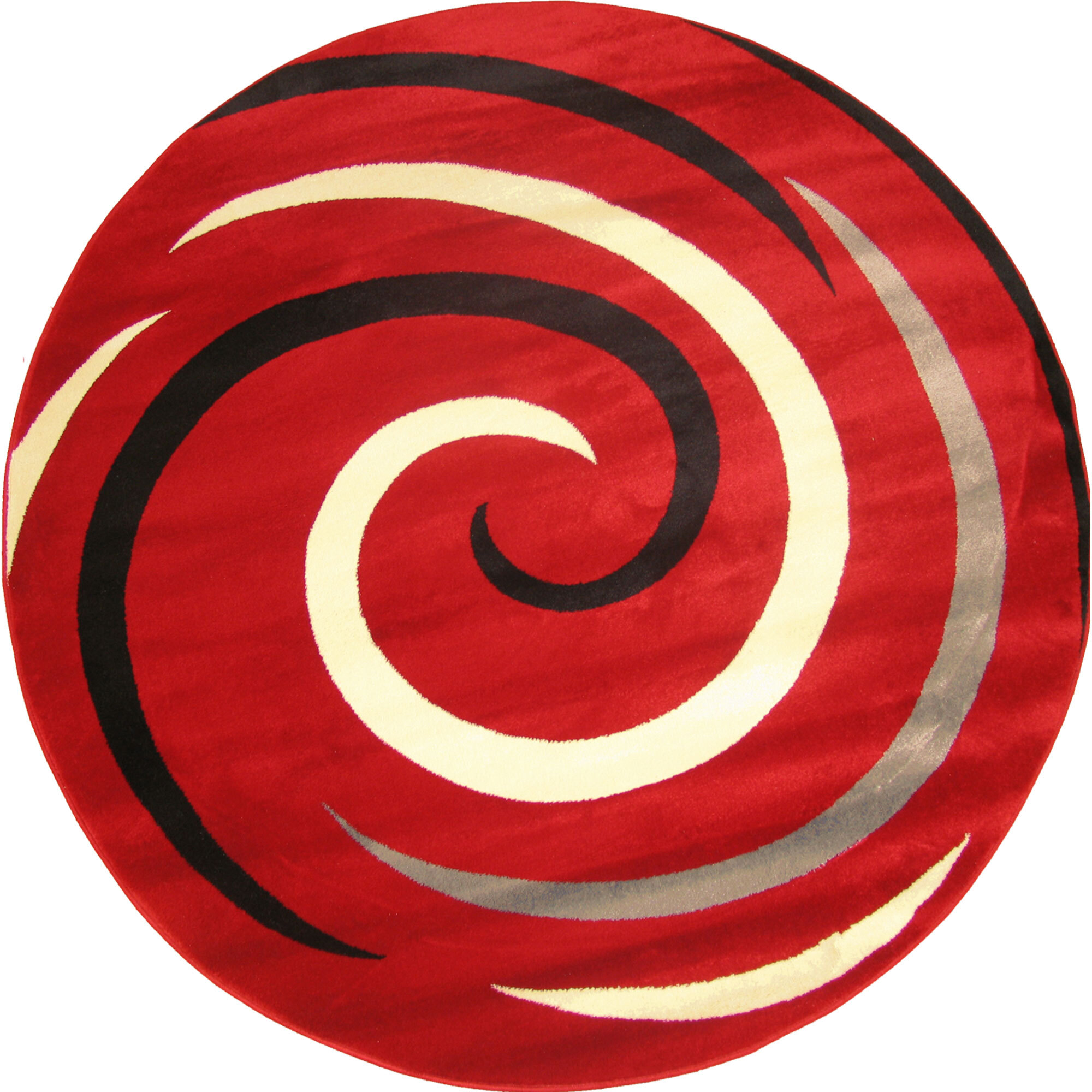 Sky Modern Red Swirl Pattern Rug