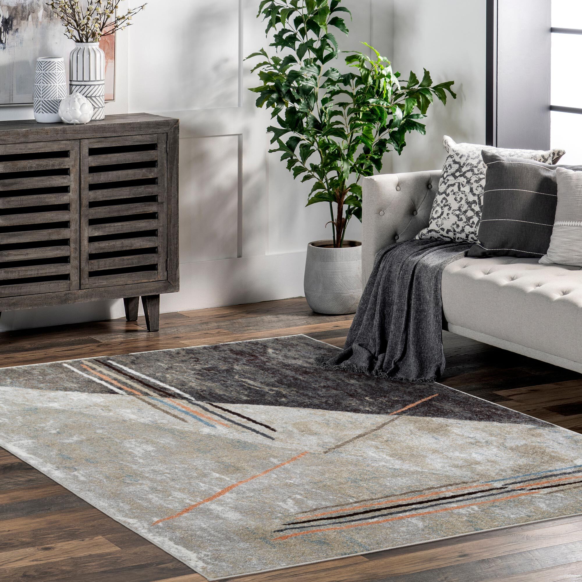 Vivid Modern Abstract Rug