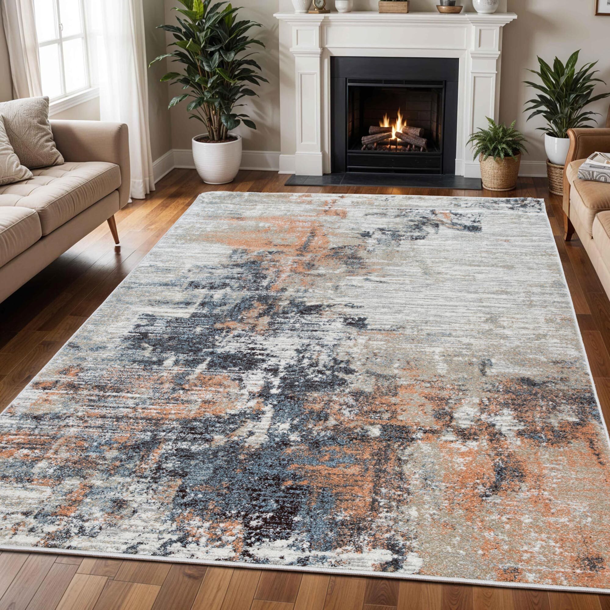 Vivid Modern Abstract Rug