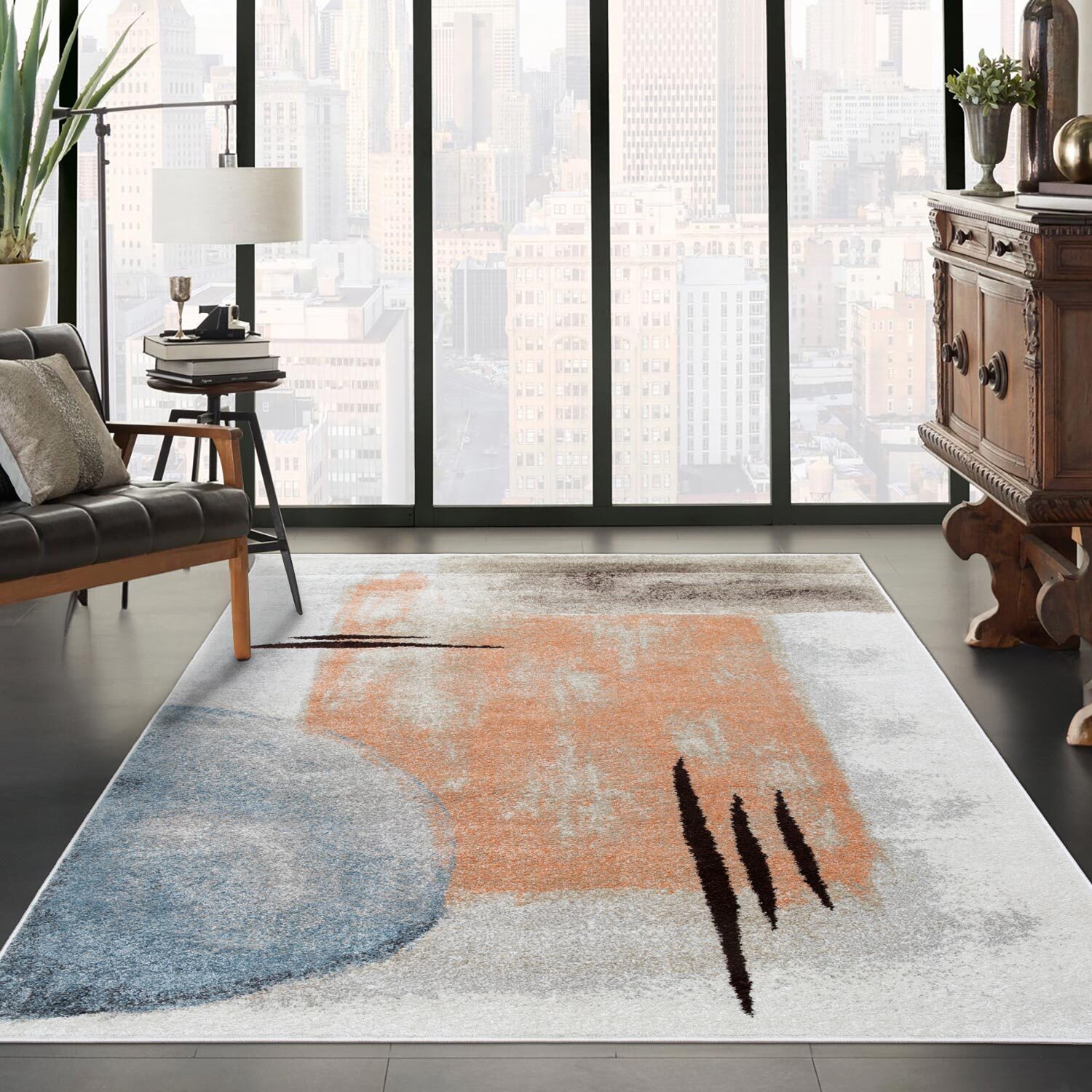 Vivid Contemporary Abstract Rug