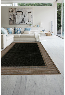 Soleil Beige Border Flatweave Rug