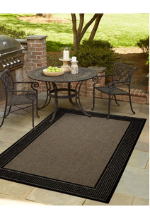 Soleil Black Border Flatweave Rug