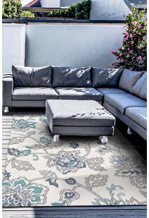 Ambient Floral Ivory Outdoor Rug