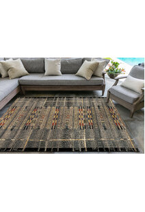 Aperto Grey Tribal Pattern Rug