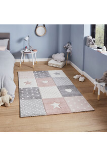 Charlie Hearts & Stars Kids Rug