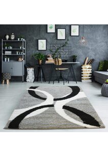 Moss Grey Modern Shaggy Rug