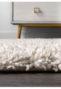 Lucy Beige Shaggy Moroccan Rug