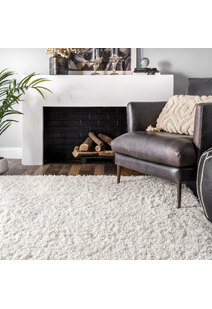 Luis Plain Cream Shaggy Rug