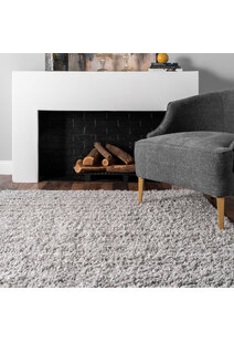 Luis Plain Grey Shaggy Rug