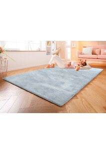 Levis Plain Blue Thick Shaggy Rug