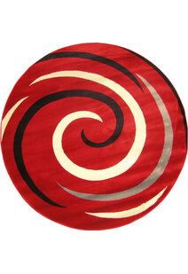 Sky Modern Red Swirl Pattern Rug