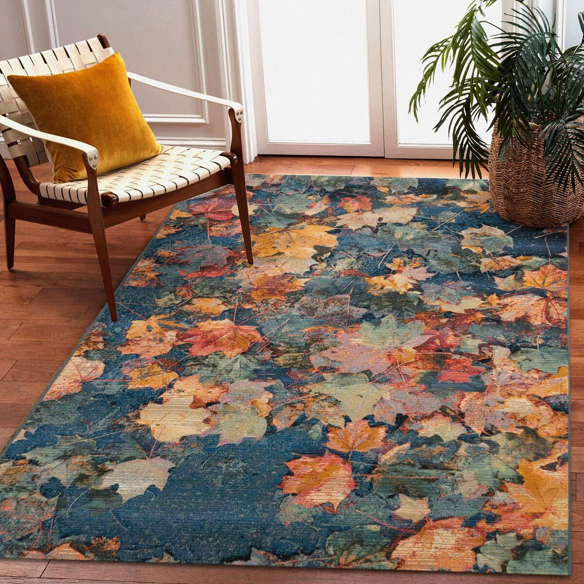 Aperto Floral Autumn Leaves Rug