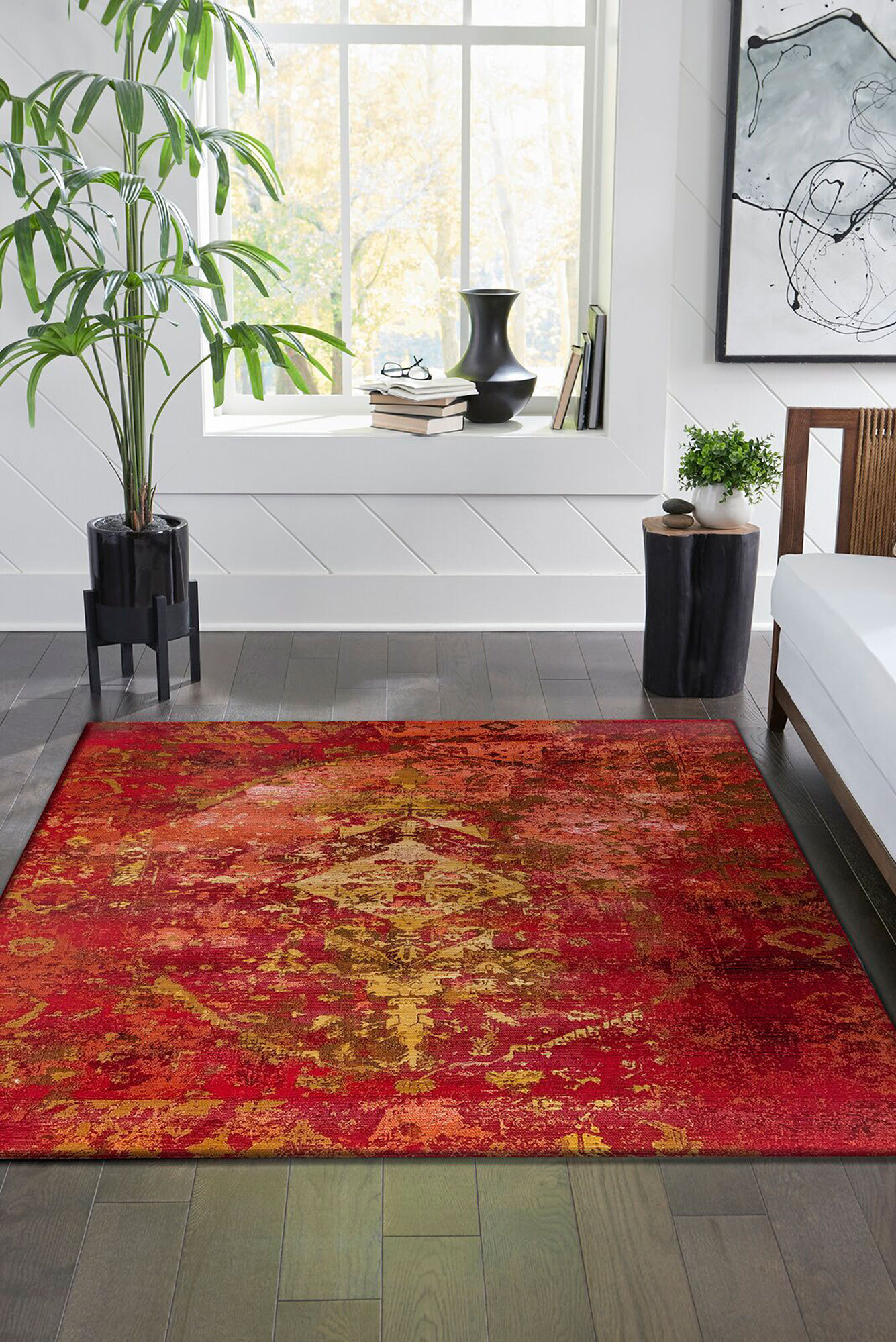 Aperto Transitional Red Rug