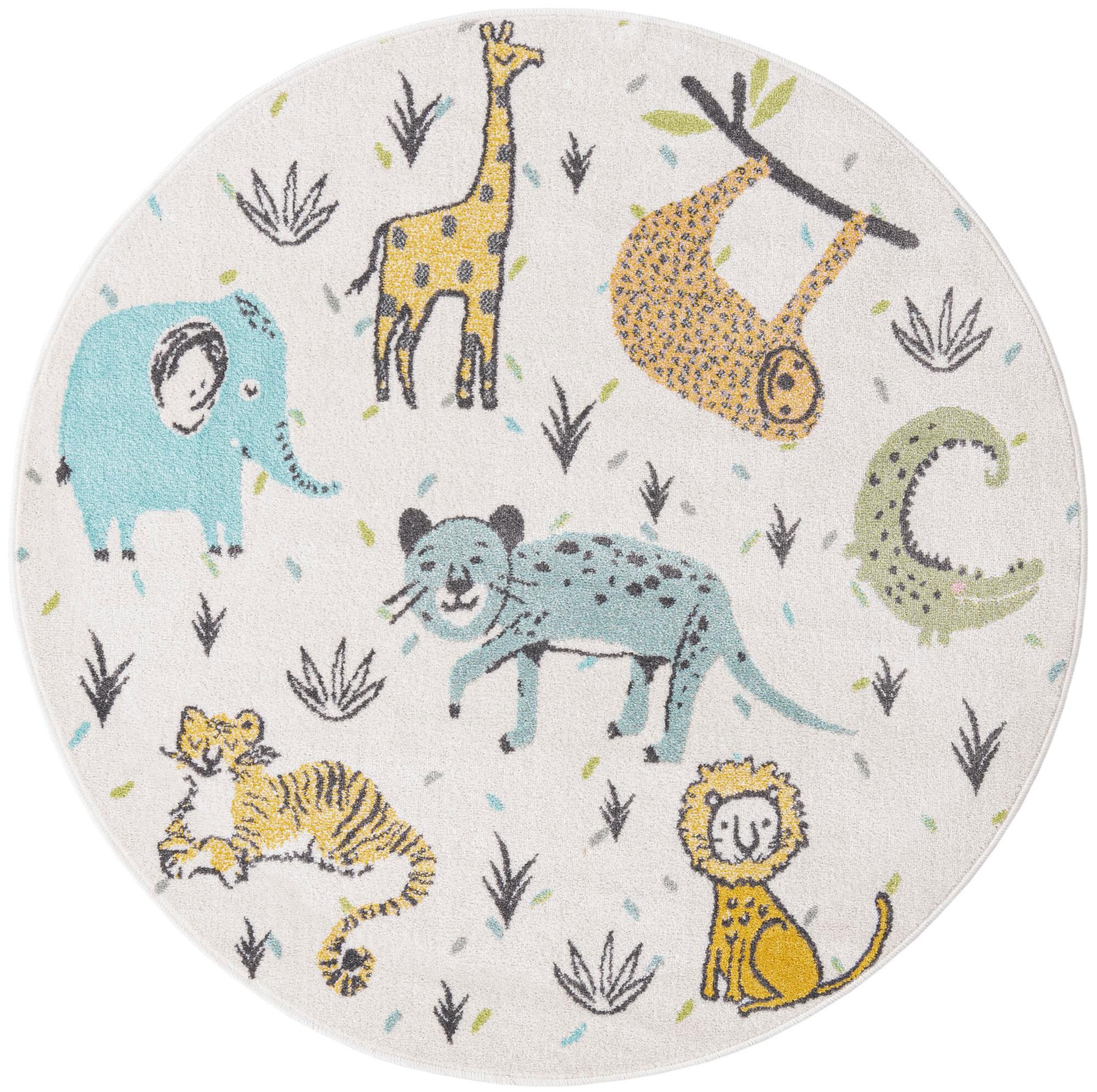 Candy Safari Animals Kids Rug