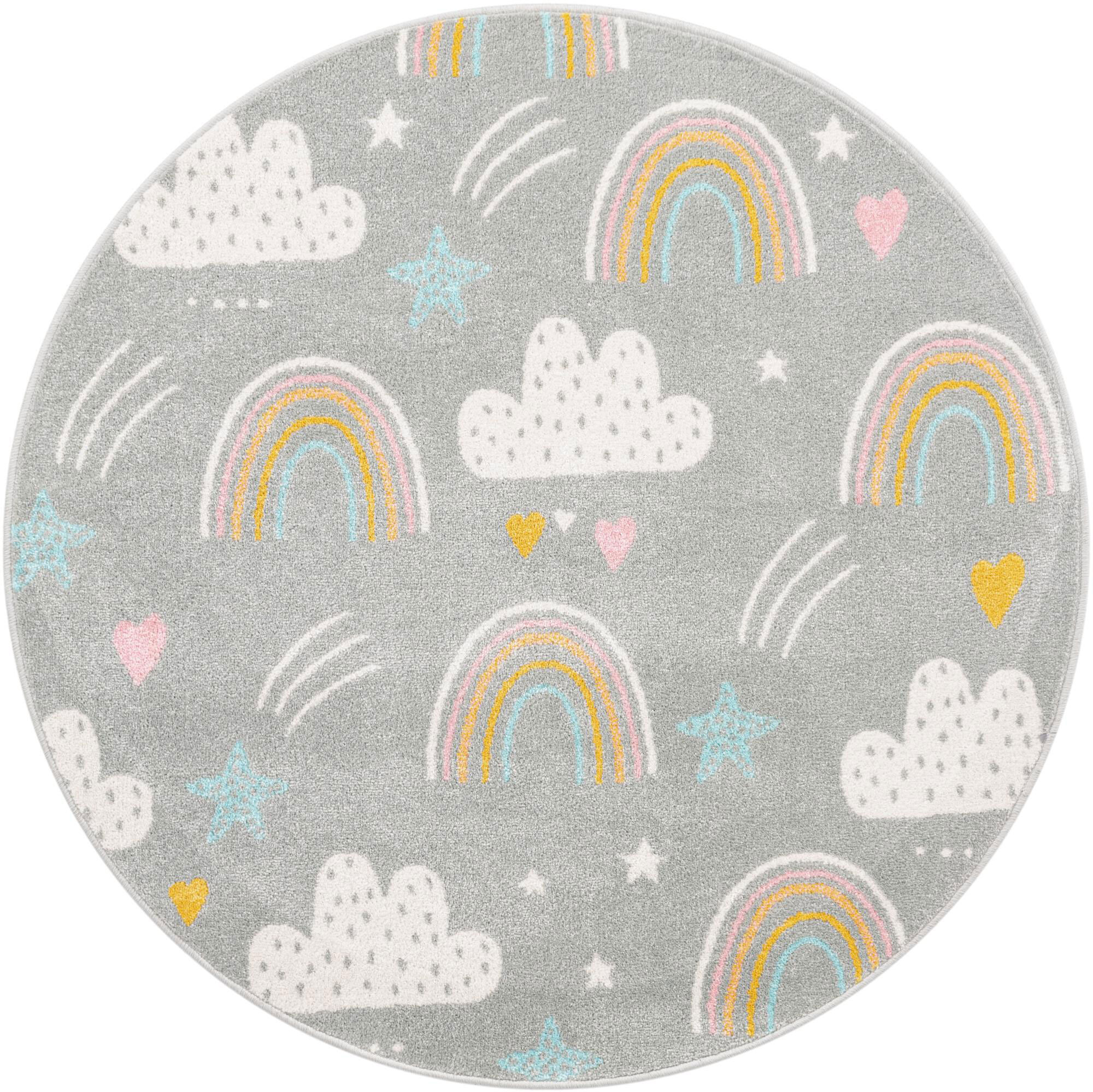 Candy Rainbow & Clouds Kids Rug