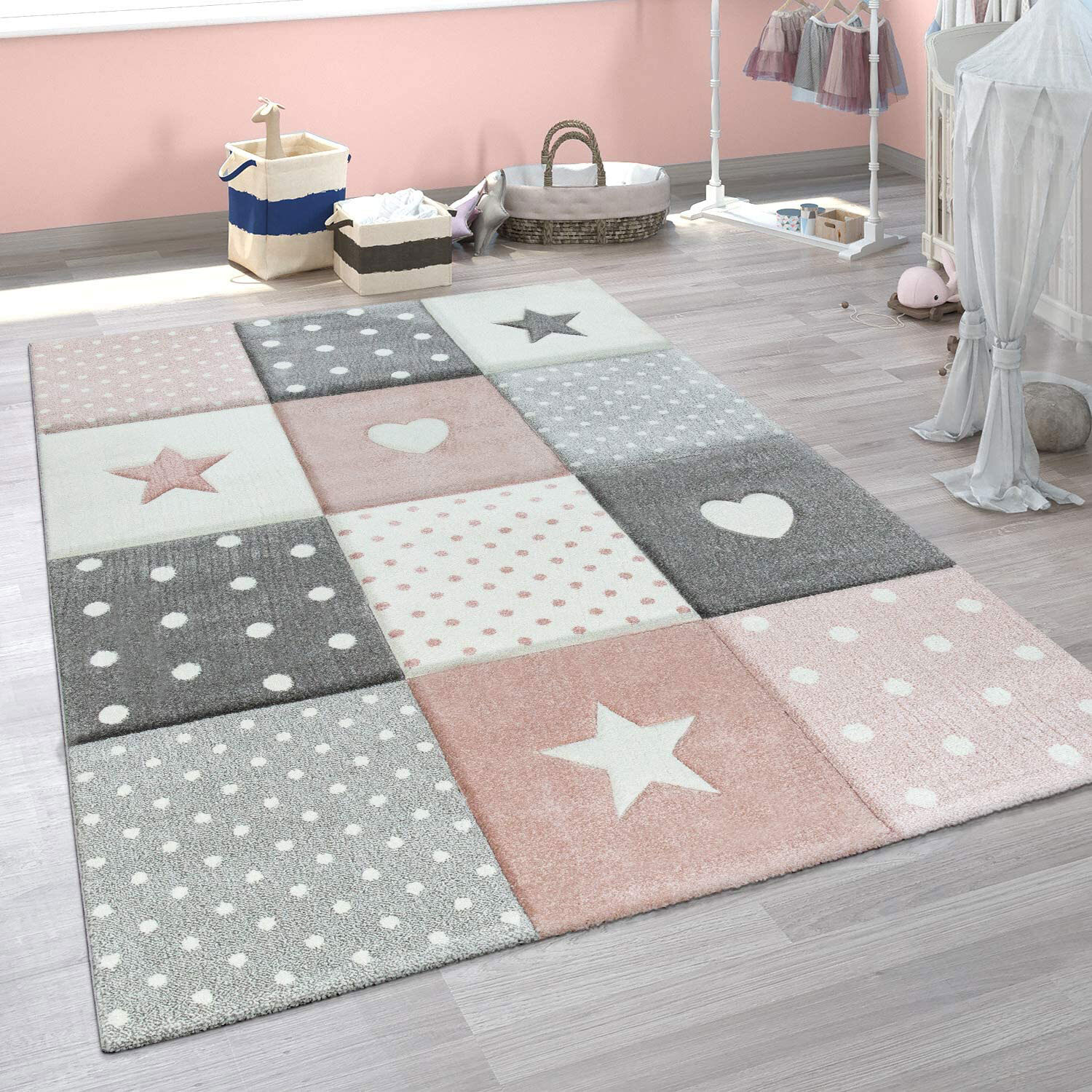 Charlie Hearts & Stars Kids Rug