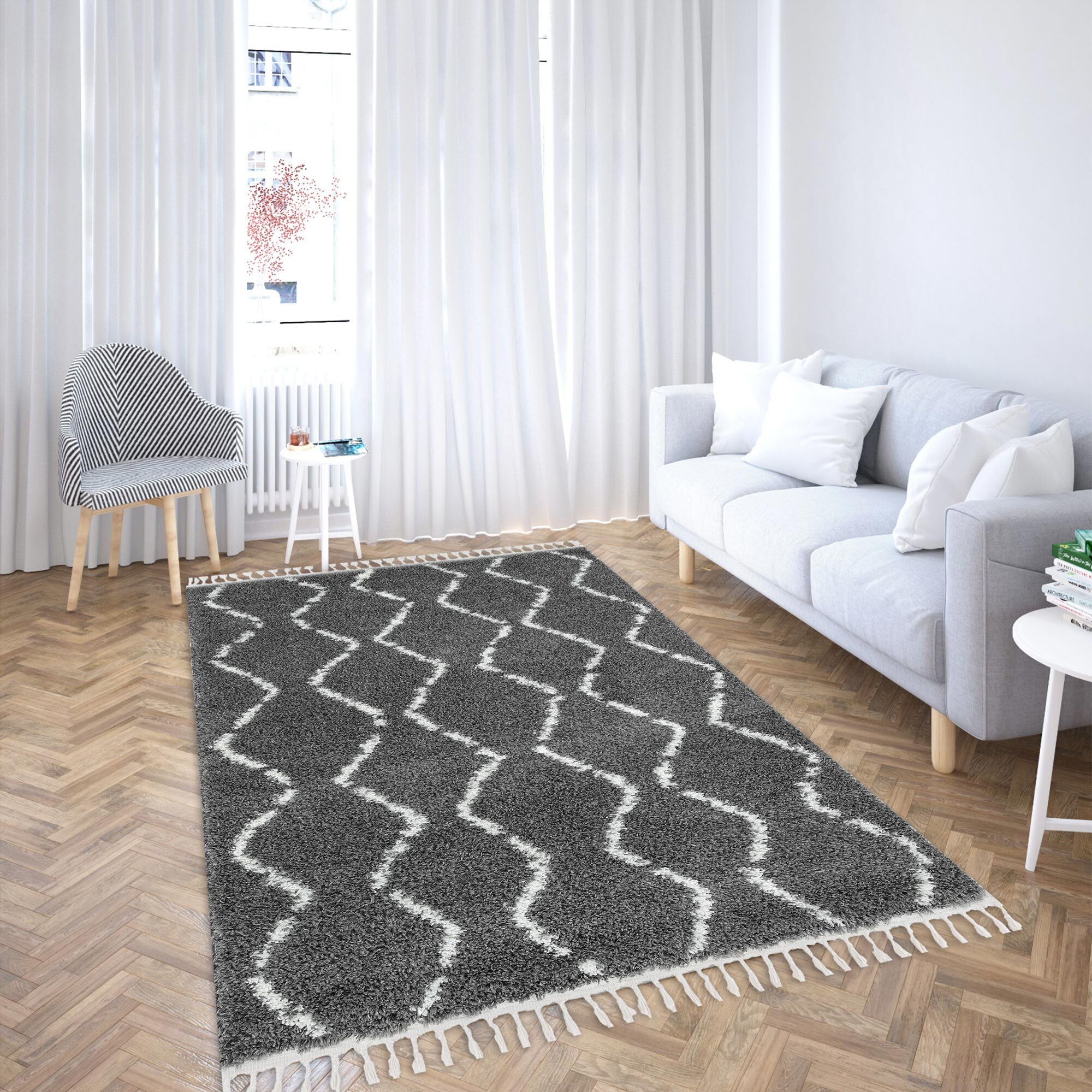 Larry Moroccan Tasseled Shag Rug